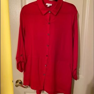 J. Jill red cotton jersey tunic